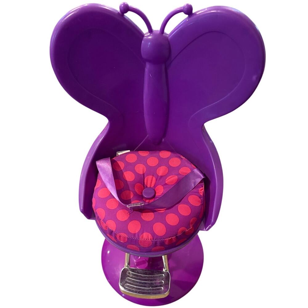 My Life 18" Doll SALON CHAIR Purple Butterfly Hair Salon Style Seat Move Up Down